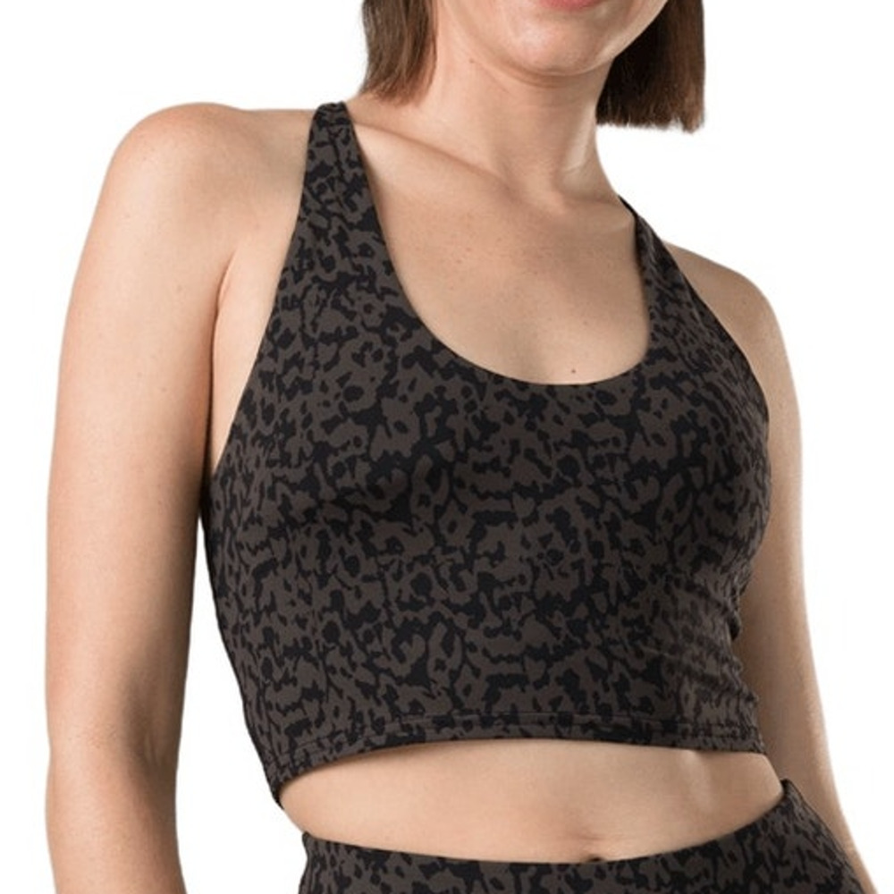 Prana Chakara Crop Top Women's XL Dark Iron Wild Adjustable Straps Racerback